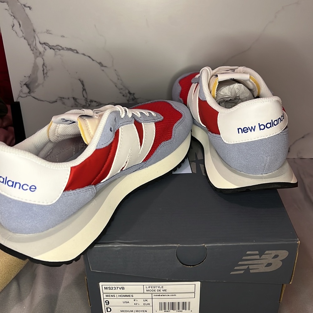 Mens NIB New Balance 237 red and blue size 9 - Picture 8 of 16